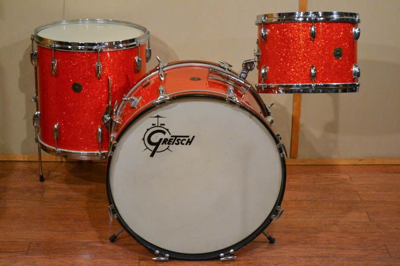 Gretsch 22/13/16" Tangerine Sparkle Drum Set - 1960s